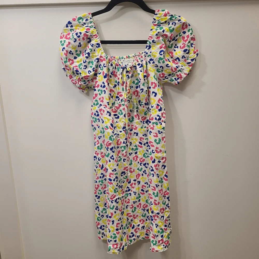 NEW Cabana Crown & Ivy Sz Medium dress multicolored leopard print Lisa FrankNew - Picture 8 of 11